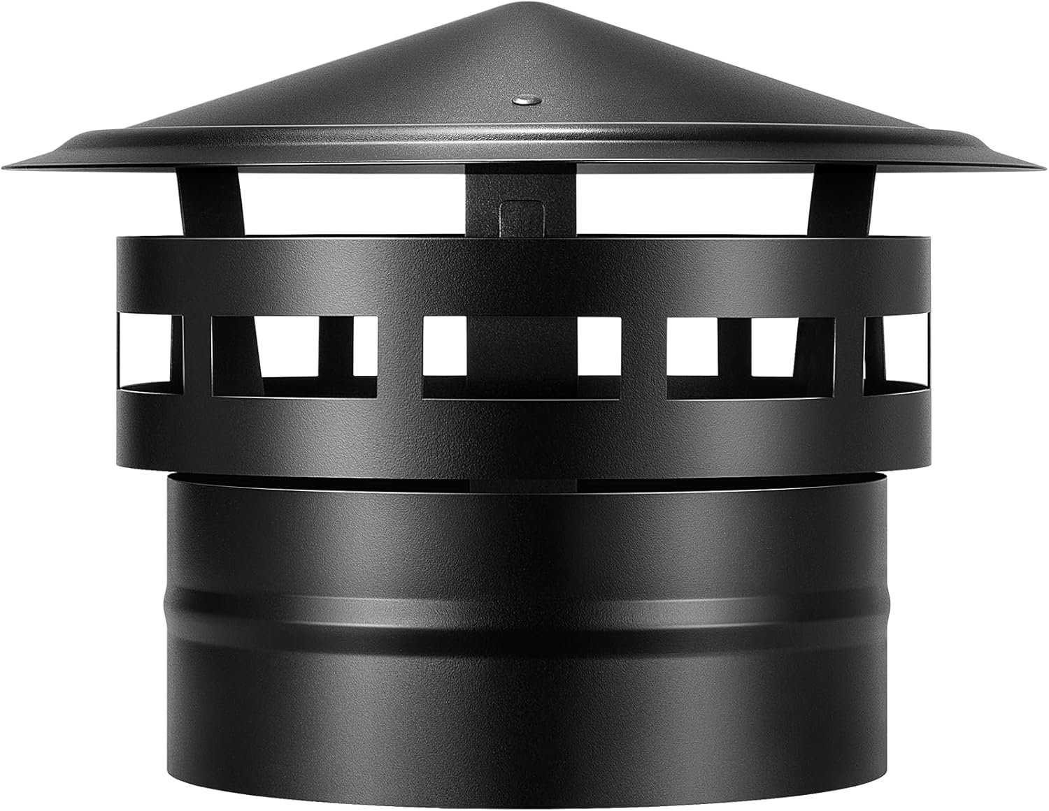 VIVOHOME 8 Cone Top Chimney Cap with Screen, Fireplace Round Chimney Cover, Galvanized Steel Exhaust Rain Caps for Outside, Easy to Install Flue Cap, Black